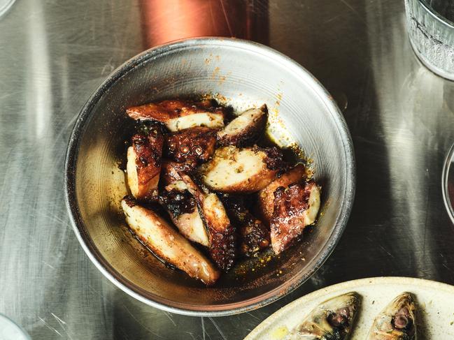 Chubby octopus hunks drizzled in olive oil and sea salt. Picture: Jana Longhorst