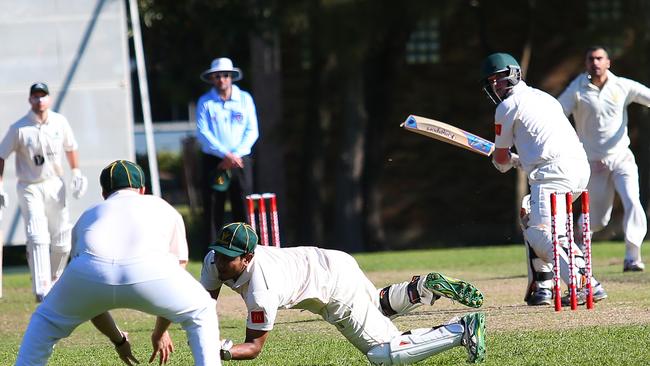 Warringah at the crease versus Auburn.