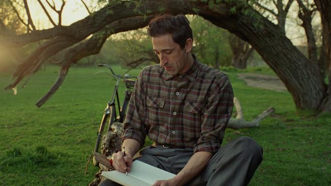 Adrien Brody as Hungarian Holocaust survivor László Tóth in The Brutalist.