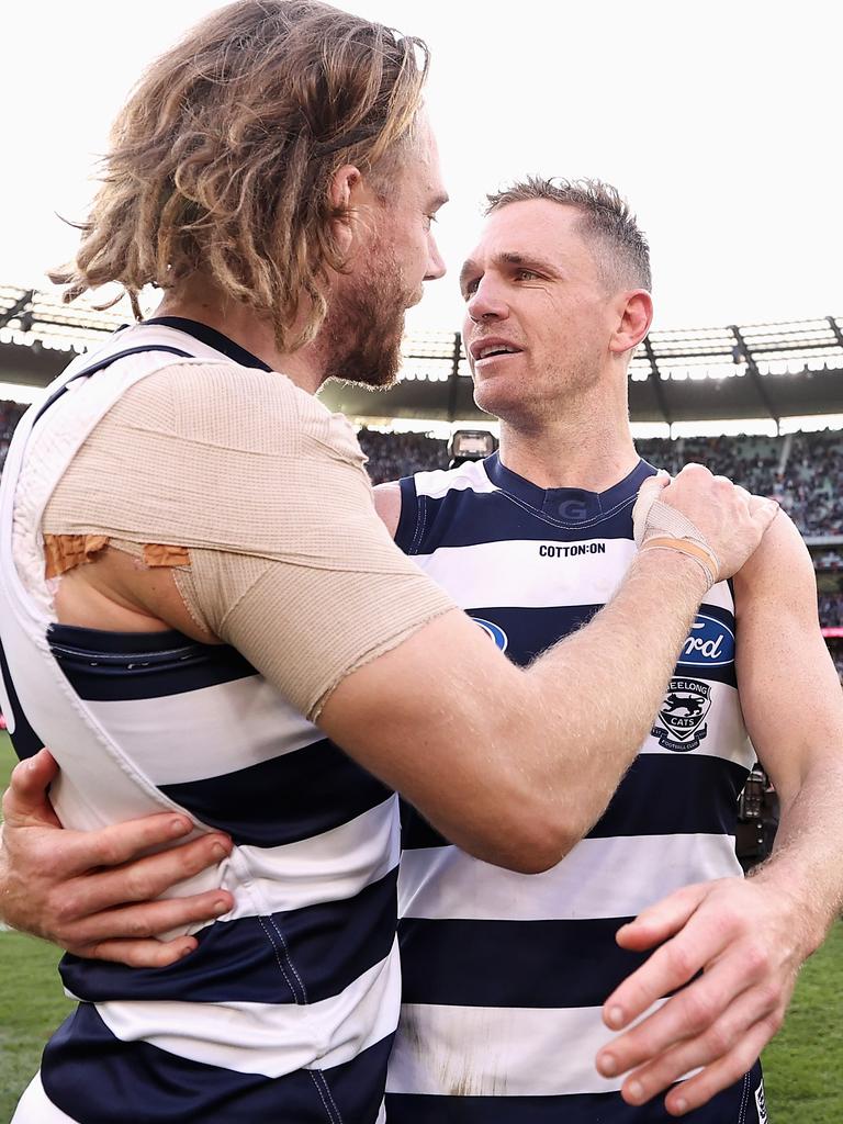 Cam Guthrie and Joel Selwood.