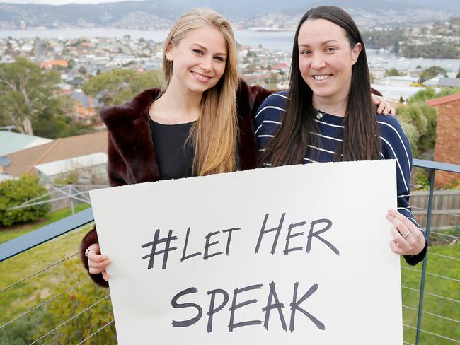 Sexual assault survivor and beneficiary of  a scrap in Tasmania's gag laws Grace Tame and Walkley winning journalist Nina Funnell have worked tirelessly to give sexual assault survivors a voice. Picture: Supplied