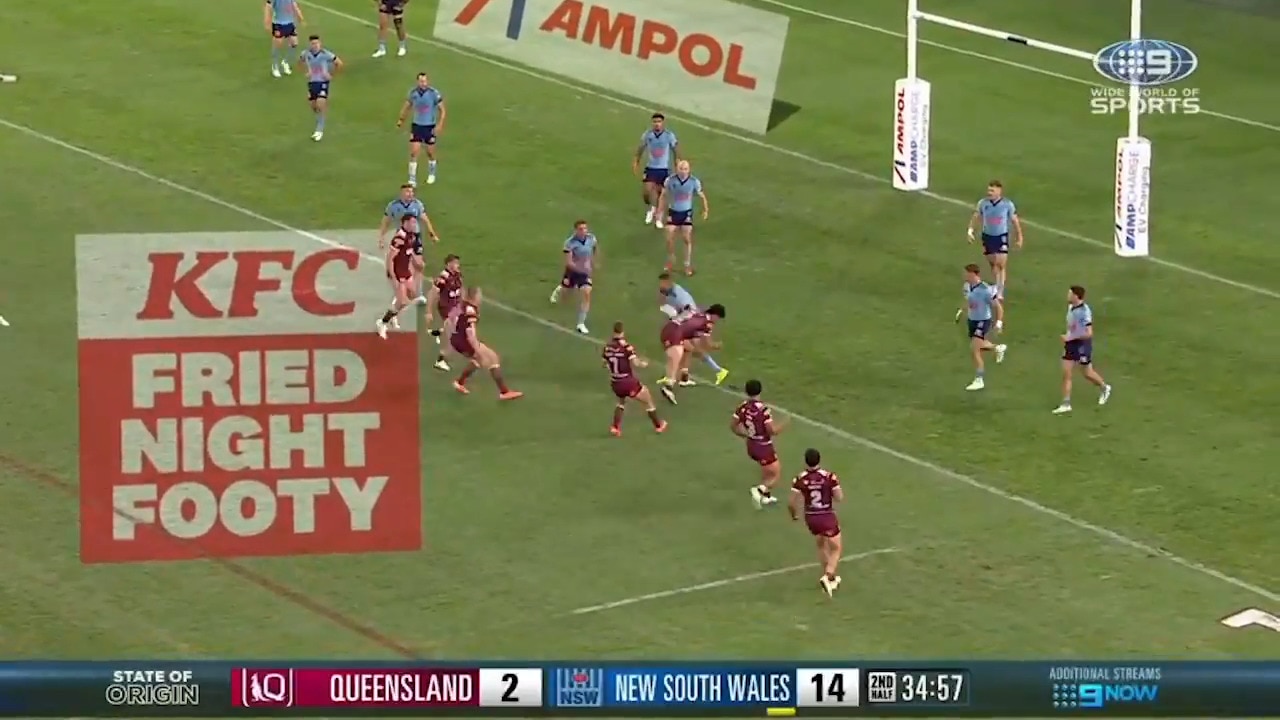 Big hit from Nanai sets up Queensland's first try