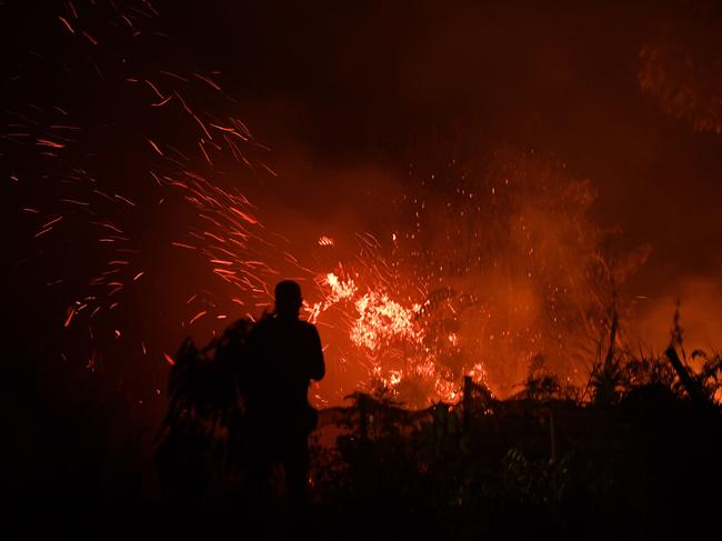 Illegal fires are set in Indonesia to clear land for the lucrative palm oil and pulpwood industries. Picture: AFP