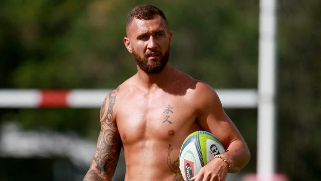 Quade Cooper training at Ballymore on Wednesday.