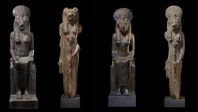 Statues of the goddess Sekhmet. Picture: The Trustees of the British Museum