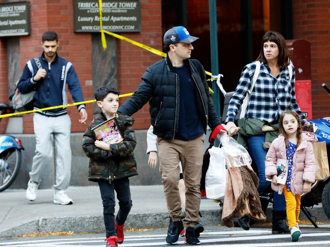 Parents pick up their children from school after a terror incident in New York City. Picture: Reuters