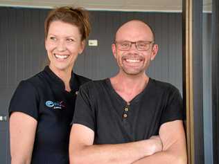 OPENING SOON: Leanne Preston and Mark Schulz prepare for the opening of the Haly St hairdresser. Picture: Matt Collins