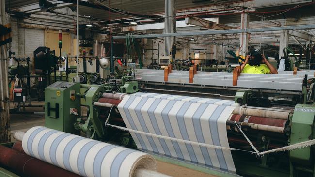 The making of the Reissue Throw at Waverley Mills. Picture: Supplied