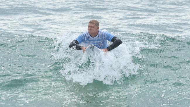 Mick Fanning at the Surf of Origin at Burleigh Beach. Picture: Annette Dew