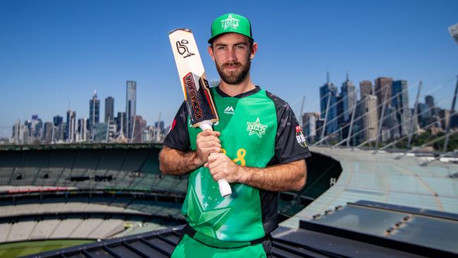 New Melbourne Stars captain Glenn Maxwell surveys the MCG from the top of the stands. Picture: Mark Stewart