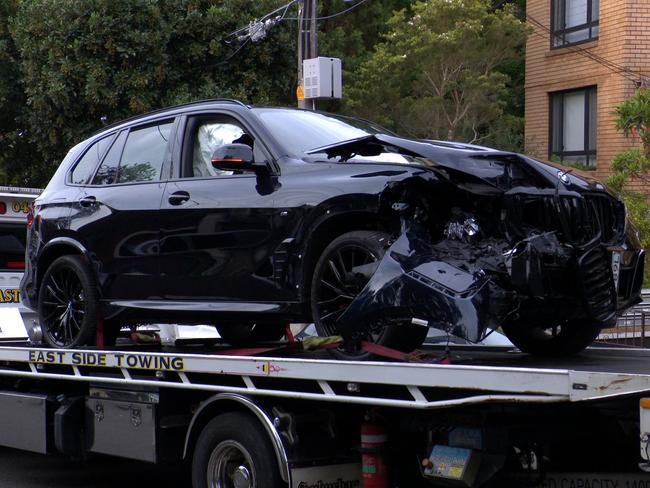 The damaged Kia is towed away. Picture: OnScene Bondi.