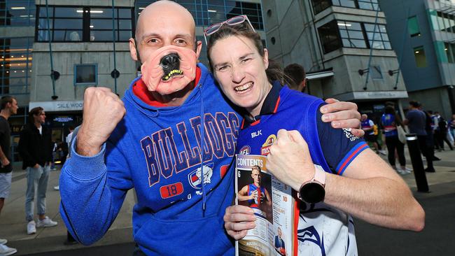 Western Bulldogs fans Luke and Jacinta. Picture: Mark Stewart