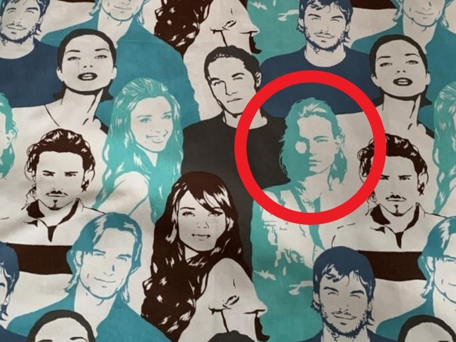 Eight celebrities appeared on this piece of fabric, but Celebrity Number 6’s identity has remained a mystery. Picture: Twitter