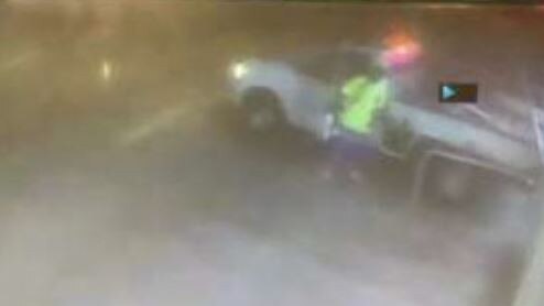 Queensland Police have supplied an image of CCTV footage taken of a ram raid of Bullet Bikes on Tuesday night.