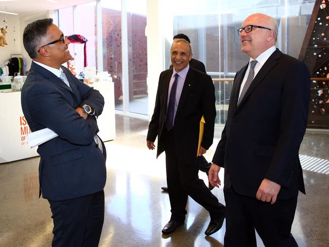 Attorney-General George Brandis and Mr Fahour at the Islamic Museum in Thornbury.