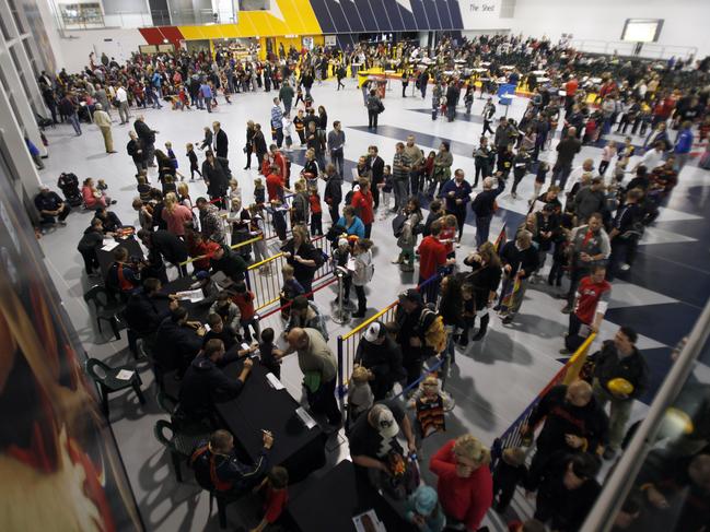 A meet and greet for Crows fans at the ‘Shed’ in 2011.