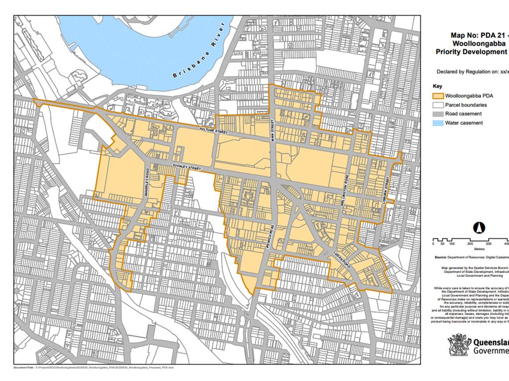 Woolloongabba priority development area map.