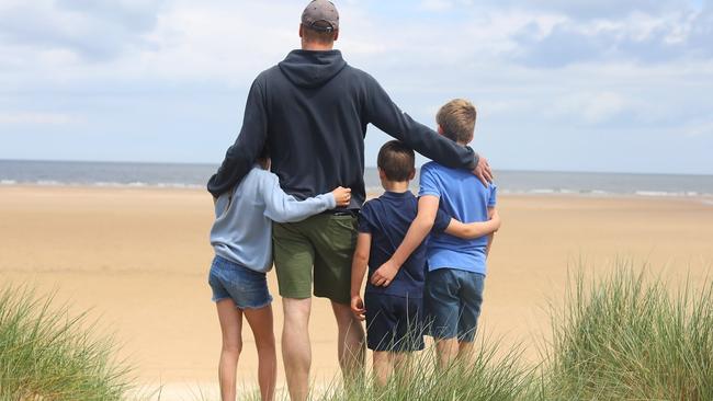 A photo also taken in Norfolk shows Prince William and children Luis, Charlotte and George, for Fathers Day. Credit: The Princess of Wales