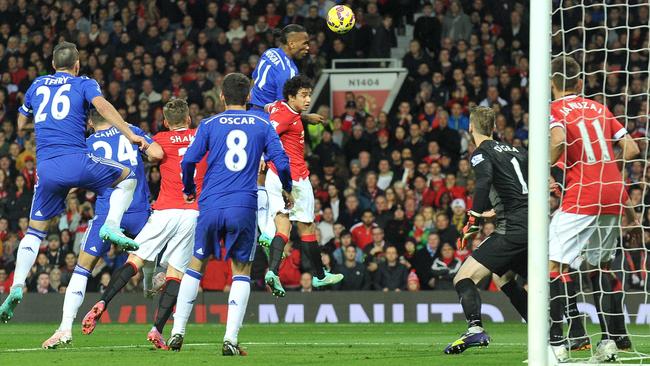 Chelsea's Ivorian striker Didier Drogba scores the opener.