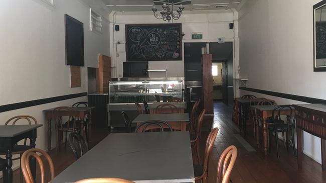 The vacant interior of Be Bold cafe which is one of at least three eateries to have closed its doors in the past six months. Picture: Darren Cartwright