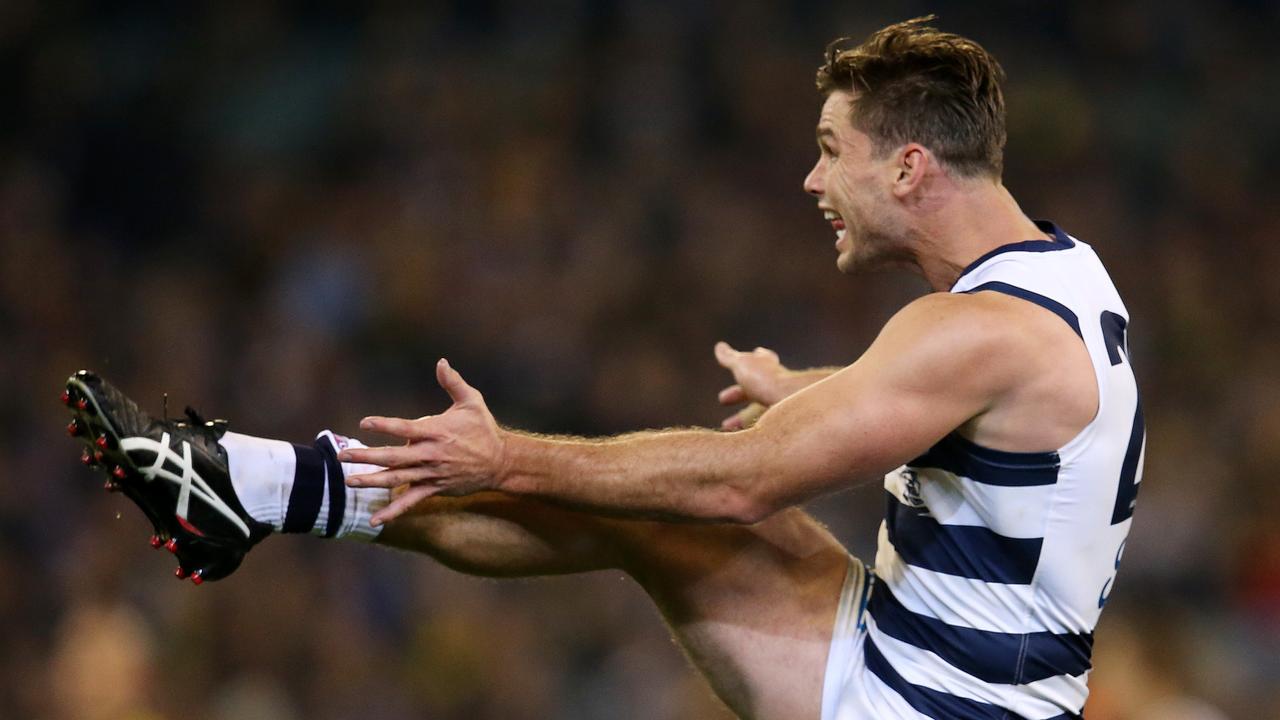 Tom Hawkins kicked four goals again. Pic: Michael Klein