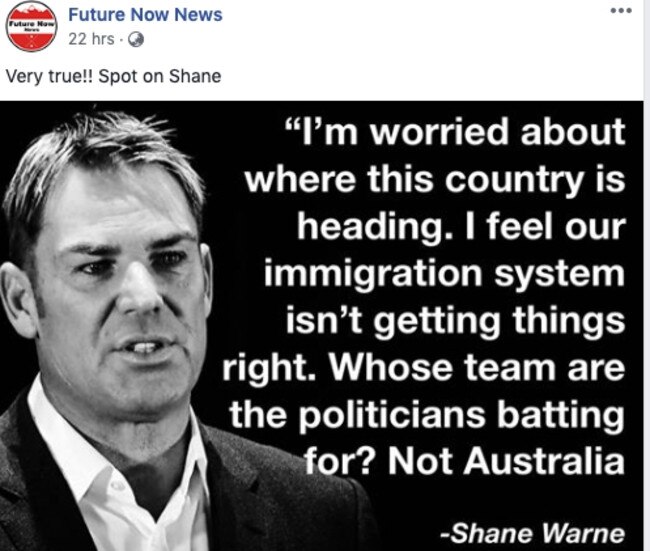 Social Media smear campaign targeting Shane Warne.