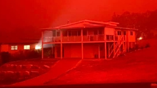 Fires rage through Mallacoota. Picture: Mileyna Cifali/Facebook