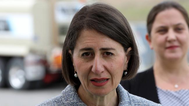 SYDNEY, AUSTRALIA - NewsWire Photos NOVEMBER 9, 2020: Premier Gladys Berejiklian and Minister for Education Sarah Mitchell make an education announcement at a press conference in Edmondson Park, Sydney. Picture: NCA NewsWire / Damian Shaw