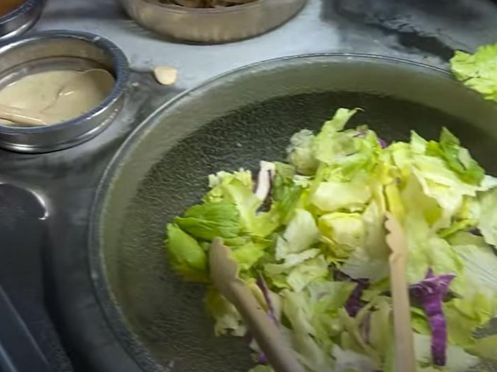 There was also a salad bar. Picture: YouTube/Bec Hardgrave