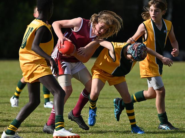 SAPSASA Metro Football Carnival at West Beach. Para Districts v Tea Tree Gully. Picture: Naomi Jellicoe