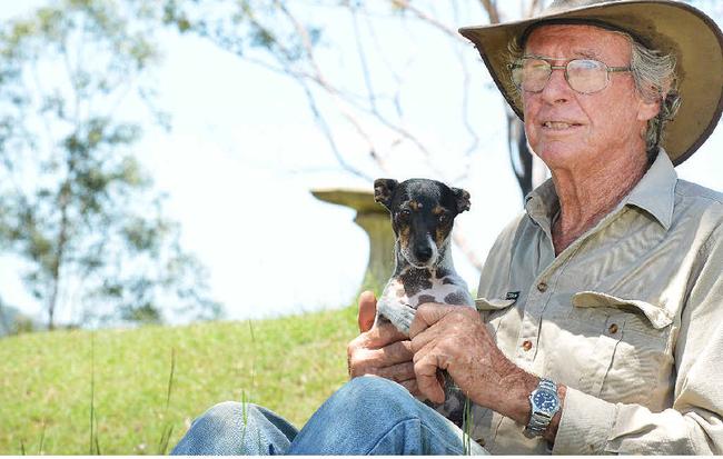 CLOSE TO HOME: Graham Shooter, with his dog Trixie, still can’t believe he was attacked by an eagle at Widgee. Picture: Renee Albrecht