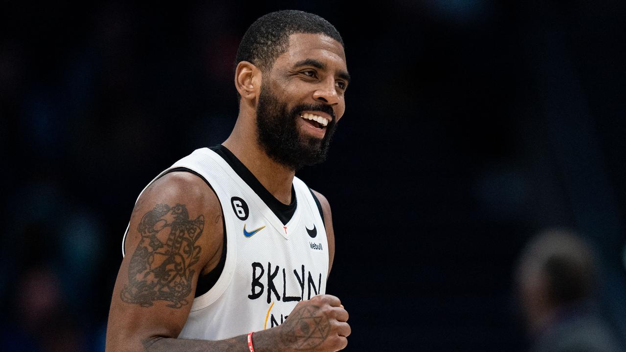 CHARLOTTE, NORTH CAROLINA - DECEMBER 31: Kyrie Irving #11 of the Brooklyn Nets reacts in the fourth quarter during their game against the Charlotte Hornets at Spectrum Center on December 31, 2022 in Charlotte, North Carolina. NOTE TO USER: User expressly acknowledges and agrees that, by downloading and or using this photograph, User is consenting to the terms and conditions of the Getty Images License Agreement. Jacob Kupferman/Getty Images/AFP (Photo by Jacob Kupferman / GETTY IMAGES NORTH AMERICA / Getty Images via AFP)