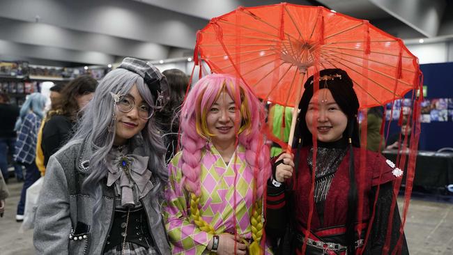 OZ Comic-Con Gallery. OZ comic at Melbourne Exhibition and Convention Centre., Cathy, Vivien and Hannah . Picture: Valeriu Campan