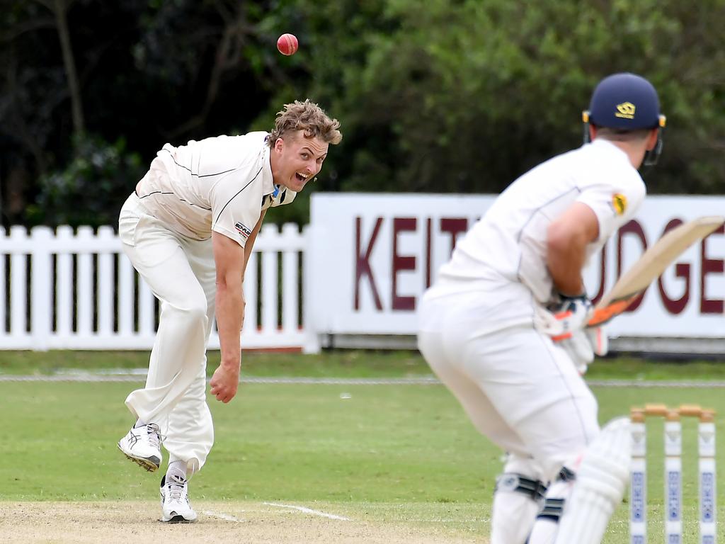 Norths bowler Connor Sully Sci-Fleet Motors club cricket competition between Valley and Norths Saturday October 1, 2022. Picture, John Gass