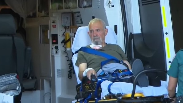 Ms Di Pinto’s husband of 38 years was taken to hospital. Picture: 7NEWS