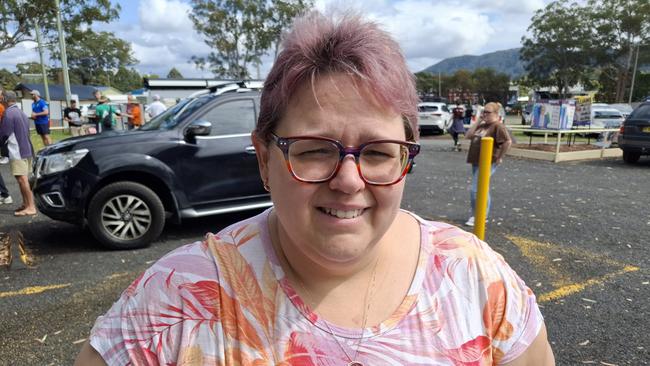 Elizabeth Purnell votes at Coffs Harbour Showground. Picture: Toni Moon