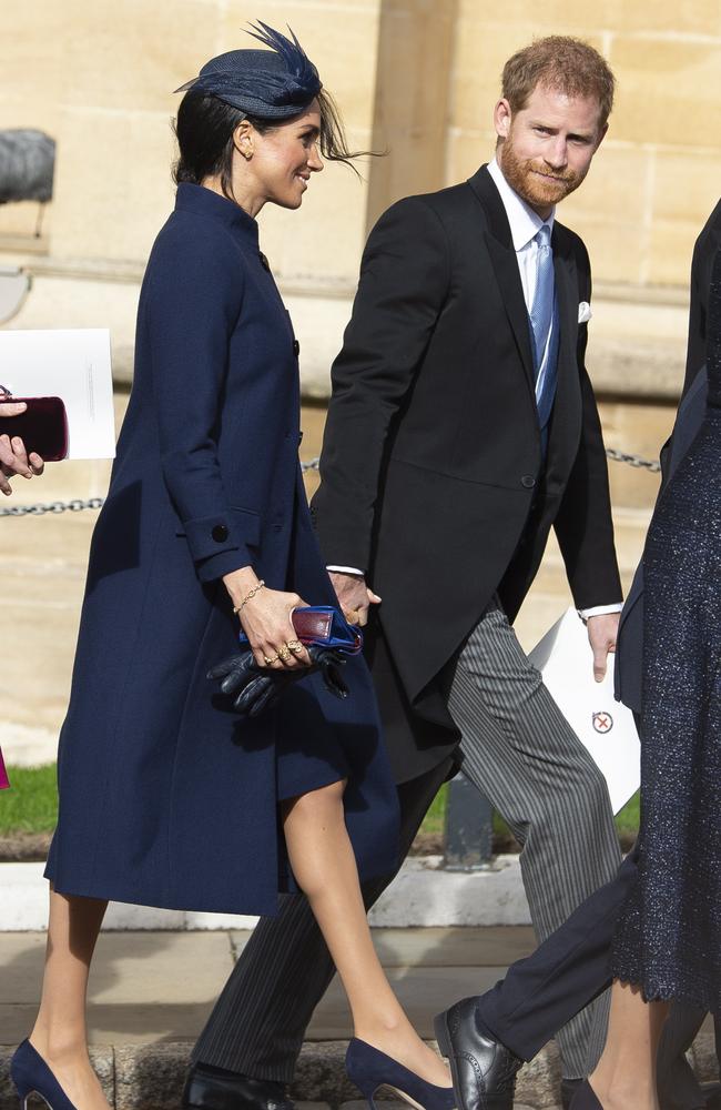 Meghan and Harry at Princess Eugenie’s wedding. Picture: EPA/Will Oliver