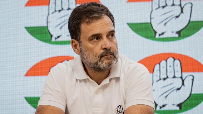 Indian Opposition Leader Rahul Gandhi from the Congress Party said voters had sent a clear message to Mr Modi’s government. Picture: Elke Scholiers/Getty Images