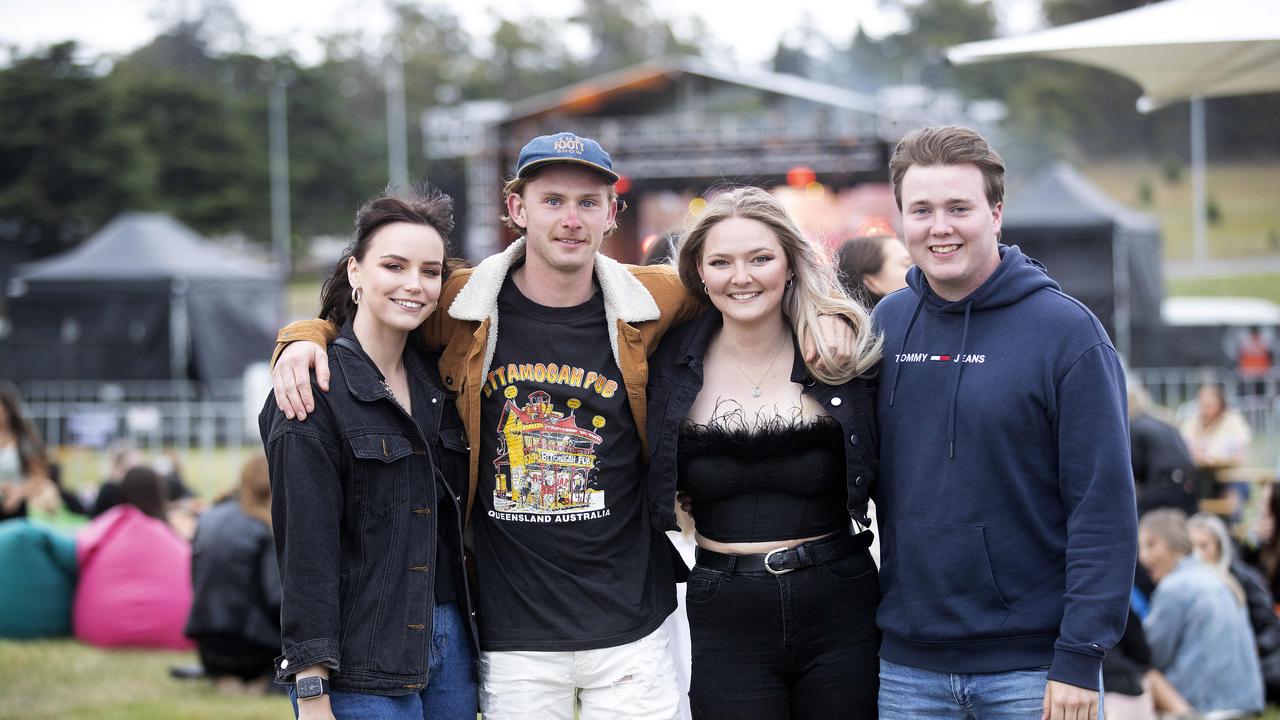 Hannah Sheridan, Daniel Stebbeings, Heather Colbeck and William Carn all of Devonport at the Veronicas concert, Hobart. Picture Chris Kidd