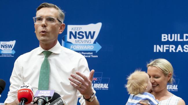 A Liberal strategist said Dominic Perrottet’s result was ‘pretty good’ given the outgoing premier’s election commitments. Picture: NCA NewsWire/ Monique Harmer