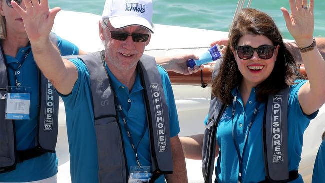 Lindsay Maxsted and Catherine Leahy at KPMG Couta boat races at Sorento Victoria. Picture: David Geraghty / The Australian