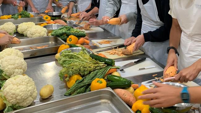 A food technology class at the, currently, all boys St Paul's Catholic College, Manly. Picture: St Paul's Catholic College