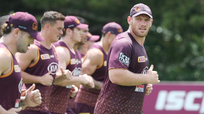 Matt Lodge at Broncos training. Pic Annette Dew