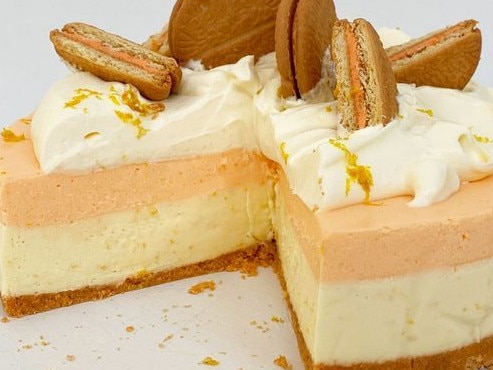 Orange cream cheesecake.