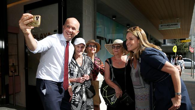 Then-NSW Treasurer and deputy Liberal leader Matt Kean on the campaign trail in Bondi last year. Picture: Jane Dempster