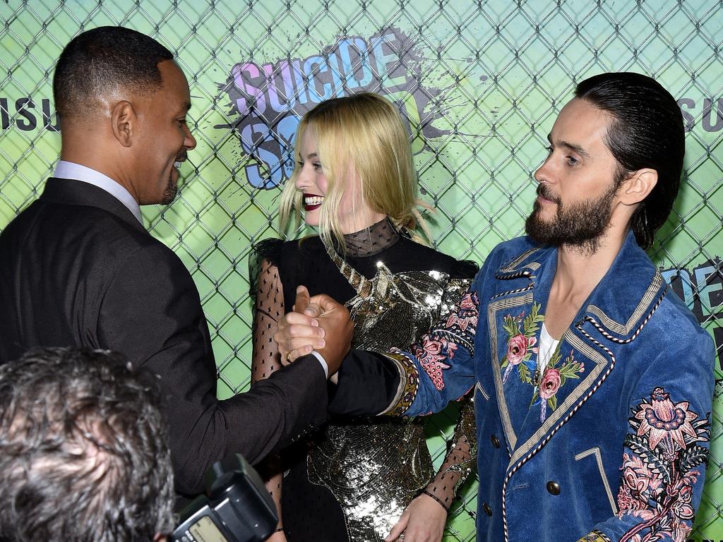 Will Smith, Margot Robbie and Jared Leto attend the Suicide Squad world premiere on August 1, 2016 in New York City. Picture: Getty