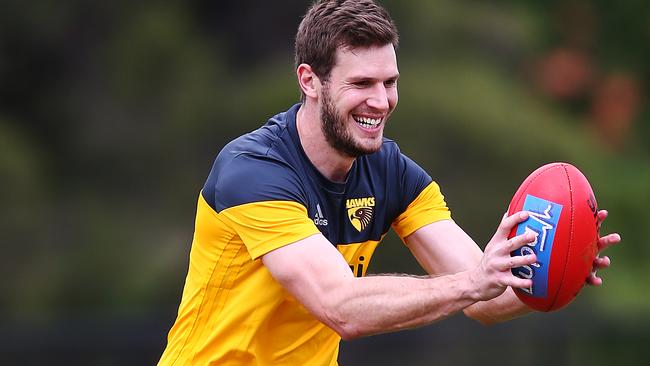 Grant Birchall in action during a pre-season training session. Picture: Getty