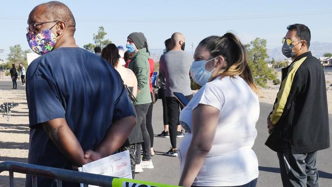 People line up to vote in Las Vegas, Nevada. Picture: AFP