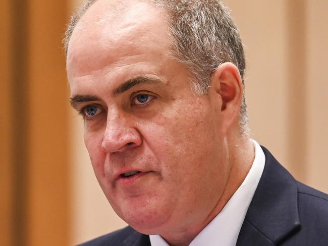 CANBERRA, AUSTRALIA, NewsWire Photos. FEBRUARY 23, 2024: Managing Director of ABC, David Anderson appears before a Public Hearing of The Communications Legislation Amendment (Prominence and Anti-siphoning) Bill at Parliament House in Canberra. Picture: NCA NewsWire / Martin Ollman