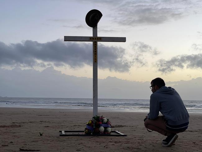 Over 100 people came to the beaches of Greenhill to pay their respects to those fallen, those served and those serving during a beautiful Anzac Service run by Katie Crabb and the community. Picture: Mitchell Dyer